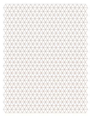 1 cm Brown Triangle Graph Paper  - Letter