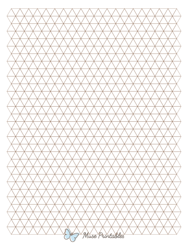 1 cm Brown Triangle Graph Paper : Letter-sized paper (8.5 x 11)