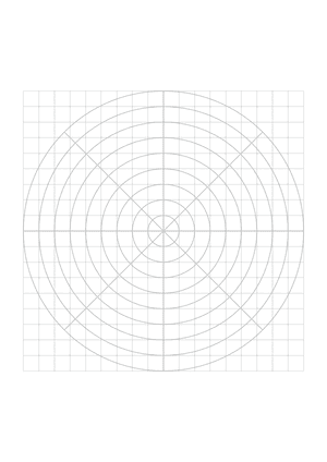 1 cm Gray Circular Graph Paper  - A4