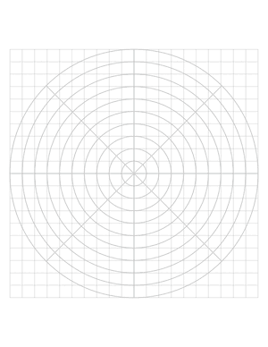 1 cm Gray Circular Graph Paper  - Letter