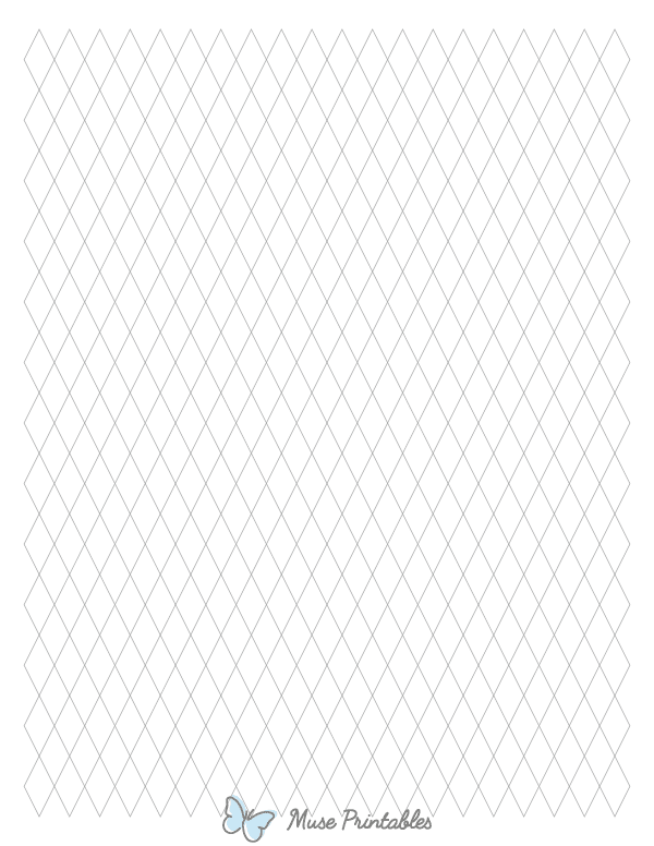 1 cm Gray Diamond Graph Paper : Letter-sized paper (8.5 x 11)