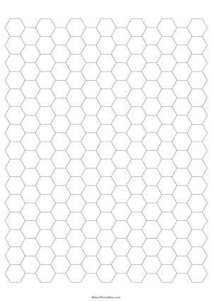1 Cm Gray Hexagon Graph Paper - A4