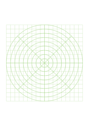 1 cm Green Circular Graph Paper  - A4