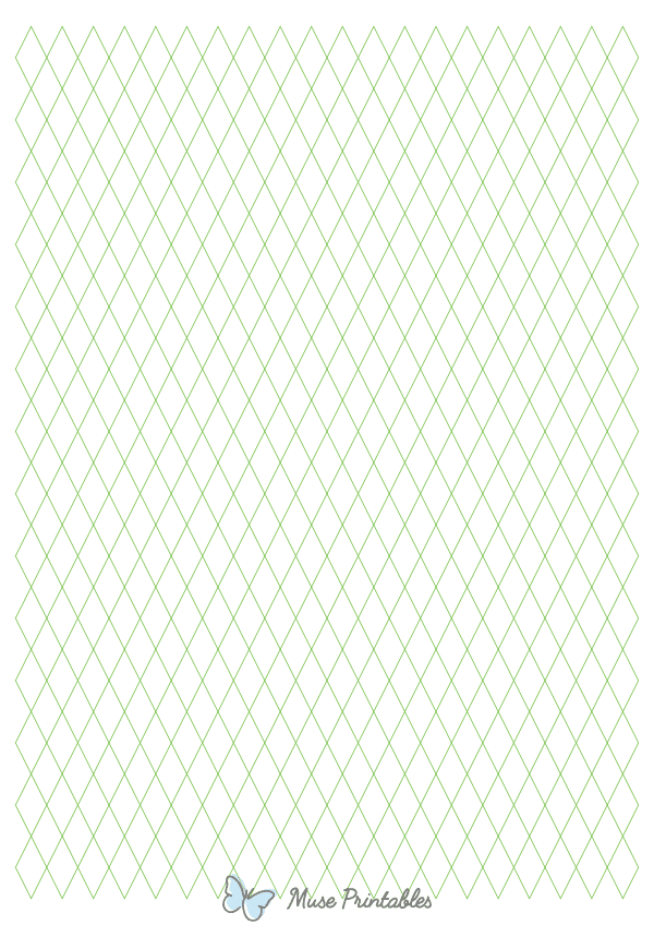 1 cm Green Diamond Graph Paper : A4-sized paper (8.27 x 11.69)