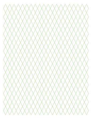 1 cm Green Diamond Graph Paper  - Letter