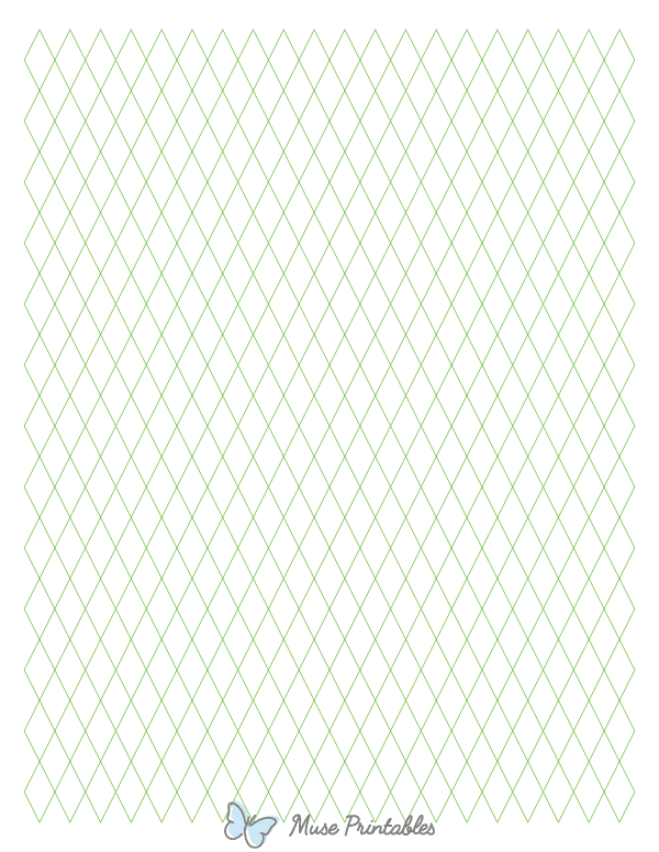 1 cm Green Diamond Graph Paper : Letter-sized paper (8.5 x 11)