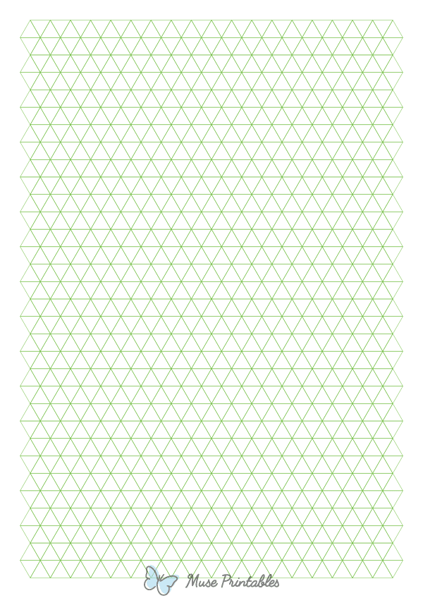1 cm Green Triangle Graph Paper : A4-sized paper (8.27 x 11.69)