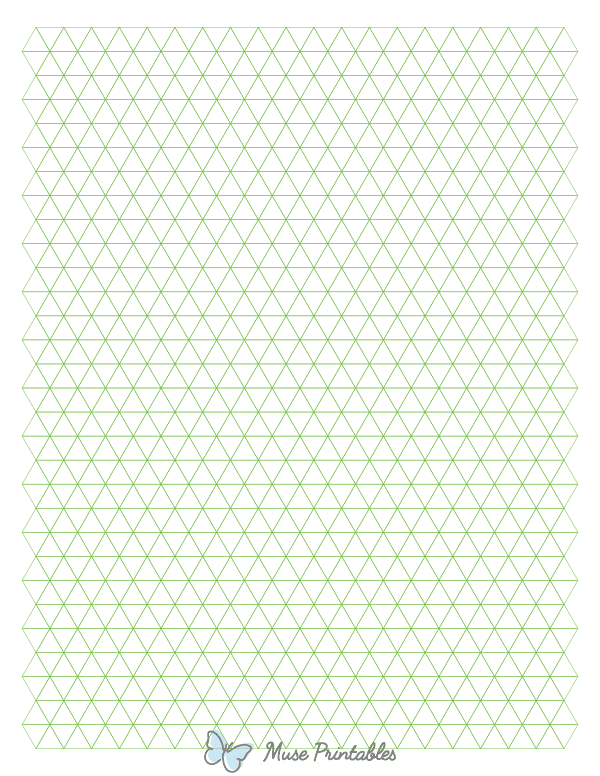 1 cm Green Triangle Graph Paper : Letter-sized paper (8.5 x 11)