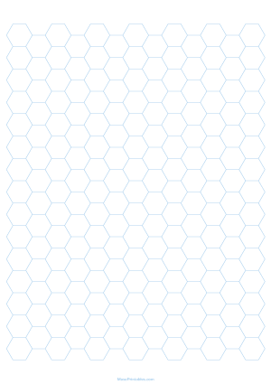 1 Cm Light Blue Hexagon Graph Paper - A4