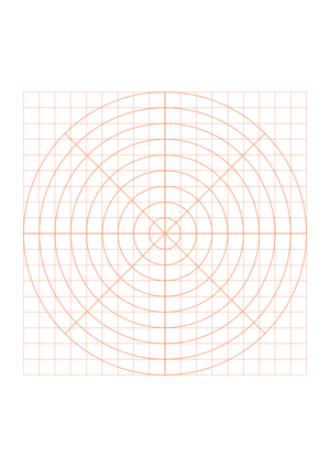 1 cm Orange Circular Graph Paper  - A4