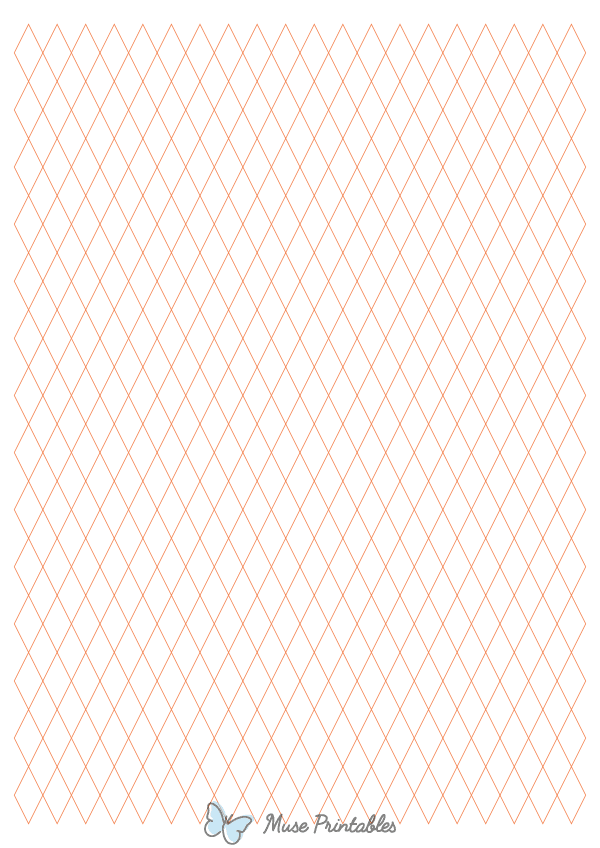 1 cm Orange Diamond Graph Paper : A4-sized paper (8.27 x 11.69)