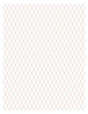 1 cm Orange Diamond Graph Paper  - Letter