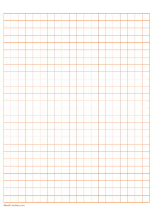 1 cm Orange Graph Paper - A4