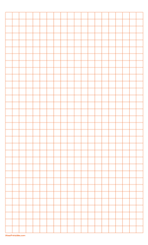 1 cm Orange Graph Paper - Legal
