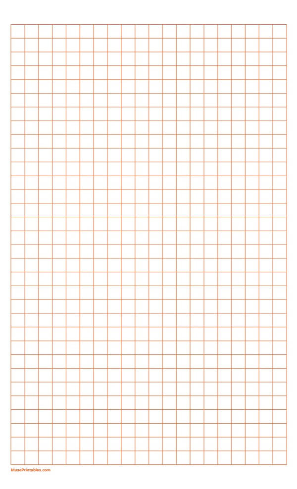 1 cm Orange Graph Paper: Legal-sized paper (8.5 x 14)