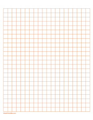 1 cm Orange Graph Paper - Letter