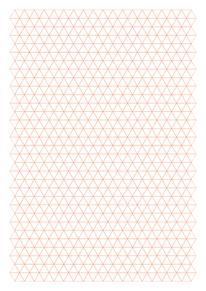 1 cm Orange Triangle Graph Paper  - A4