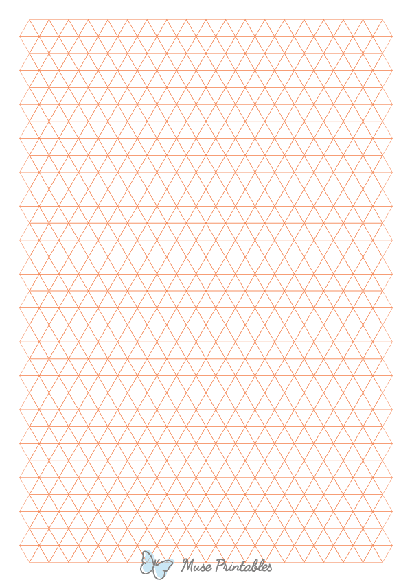 1 cm Orange Triangle Graph Paper : A4-sized paper (8.27 x 11.69)