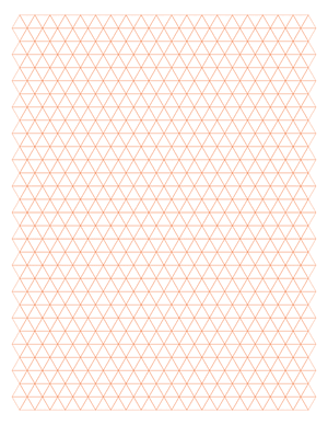 1 cm Orange Triangle Graph Paper  - Letter