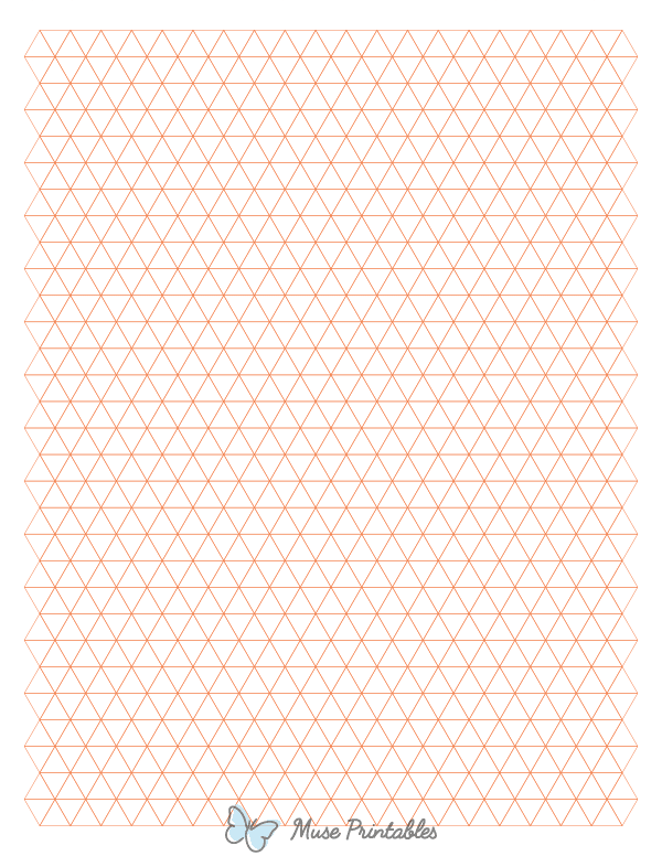 1 cm Orange Triangle Graph Paper : Letter-sized paper (8.5 x 11)