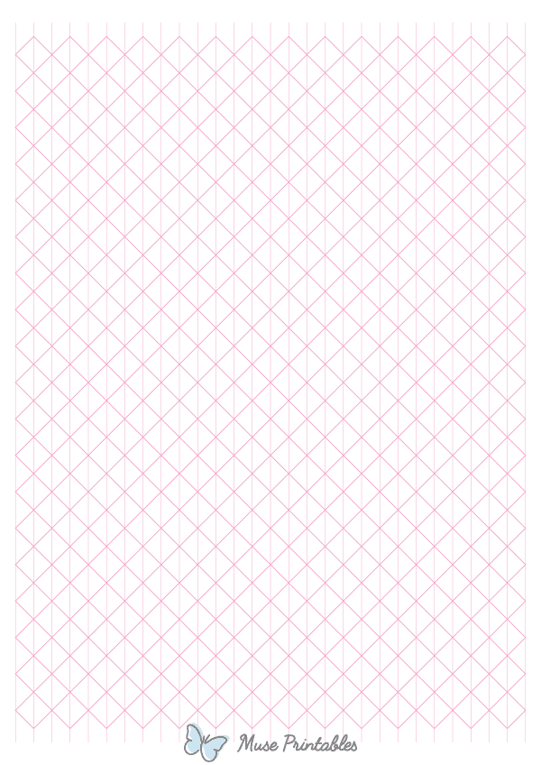 1 cm Pink Axonometric Graph Paper : A4-sized paper (8.27 x 11.69)