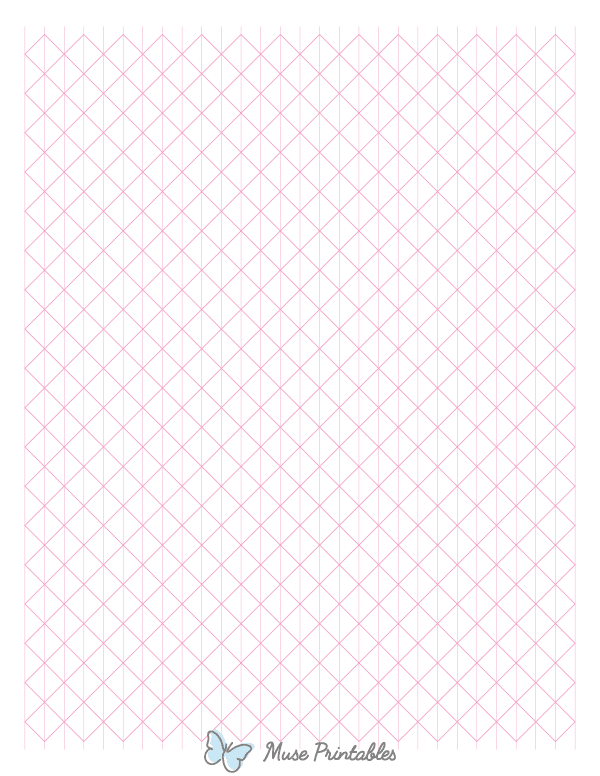 1 cm Pink Axonometric Graph Paper : Letter-sized paper (8.5 x 11)