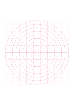 1 cm Pink Circular Graph Paper  - A4