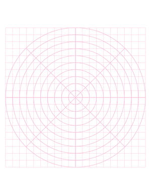 1 cm Pink Circular Graph Paper  - Letter