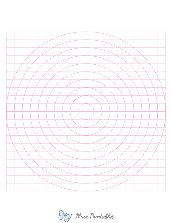1 cm Pink Circular Graph Paper : Letter-sized paper (8.5 x 11)