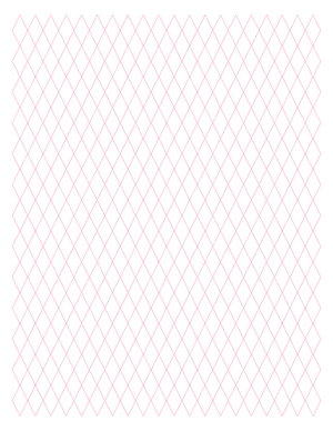 1 cm Pink Diamond Graph Paper  - Letter