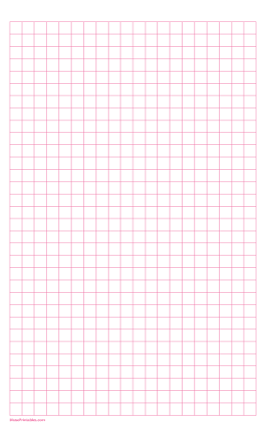 1 cm Pink Graph Paper - Legal