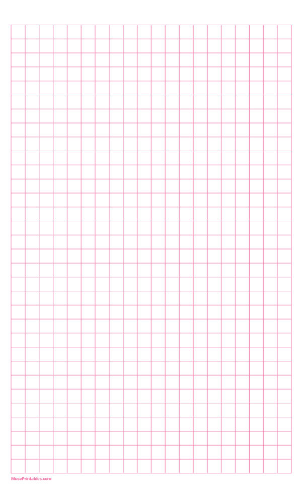 1 cm Pink Graph Paper: Legal-sized paper (8.5 x 14)