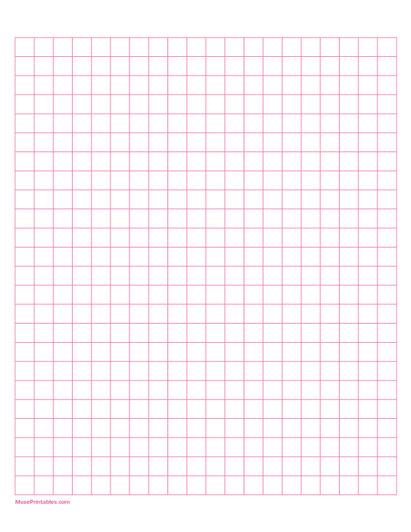 1 cm Pink Graph Paper: Letter-sized paper (8.5 x 11)