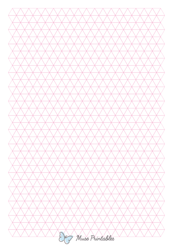1 cm Pink Triangle Graph Paper : A4-sized paper (8.27 x 11.69)