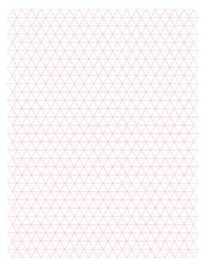 1 cm Pink Triangle Graph Paper  - Letter