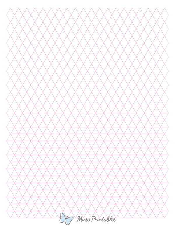 1 cm Pink Triangle Graph Paper : Letter-sized paper (8.5 x 11)