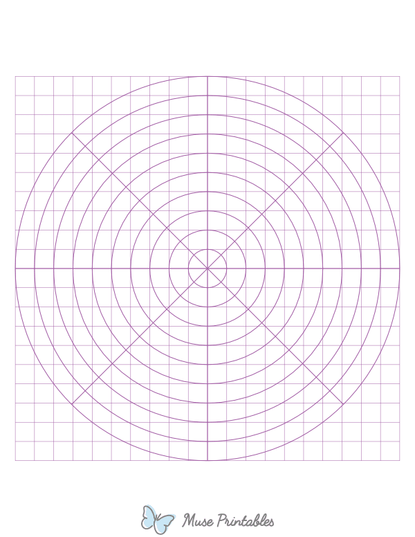 1 cm Purple Circular Graph Paper : Letter-sized paper (8.5 x 11)