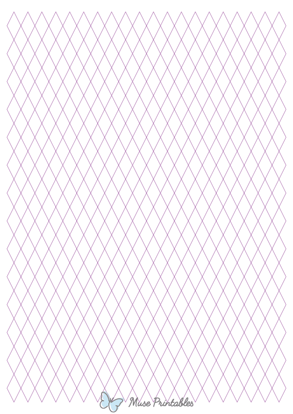 1 cm Purple Diamond Graph Paper : A4-sized paper (8.27 x 11.69)