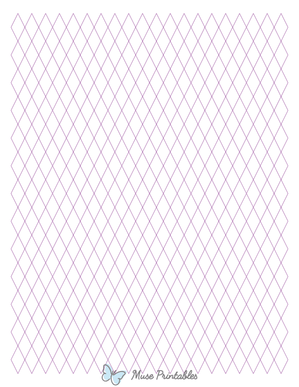 1 cm Purple Diamond Graph Paper : Letter-sized paper (8.5 x 11)