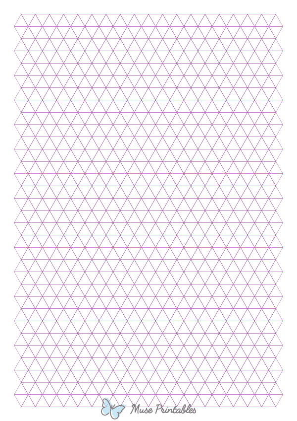1 cm Purple Triangle Graph Paper : A4-sized paper (8.27 x 11.69)