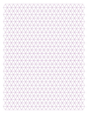 1 cm Purple Triangle Graph Paper  - Letter