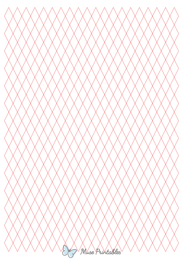 1 cm Red Diamond Graph Paper : A4-sized paper (8.27 x 11.69)