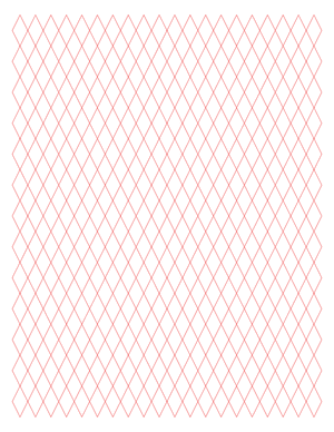 1 cm Red Diamond Graph Paper  - Letter