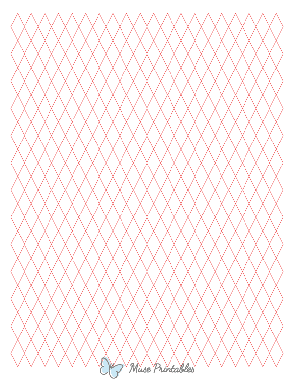 1 cm Red Diamond Graph Paper : Letter-sized paper (8.5 x 11)