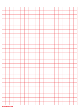 1 cm Red Graph Paper - A4