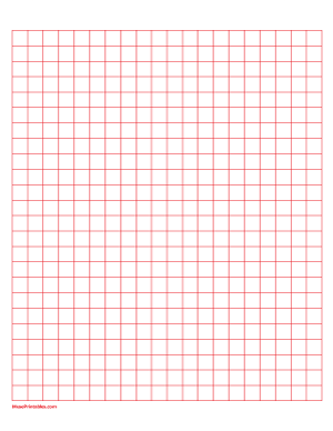 1 cm Red Graph Paper - Letter