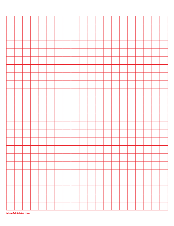 1 cm Red Graph Paper: Letter-sized paper (8.5 x 11)