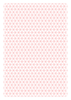 1 cm Red Triangle Graph Paper  - A4