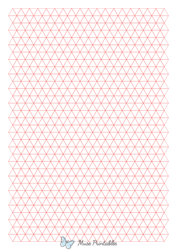 1 cm Red Triangle Graph Paper : A4-sized paper (8.27 x 11.69)