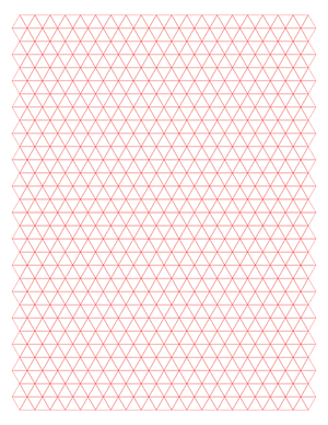 1 cm Red Triangle Graph Paper  - Letter